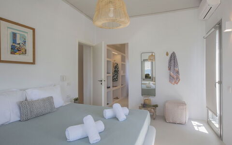Villa Ermione: Furniture, Interior Design, Wall, Bed, Bedroom, Floor, Wood, Ceiling, Flooring, Room