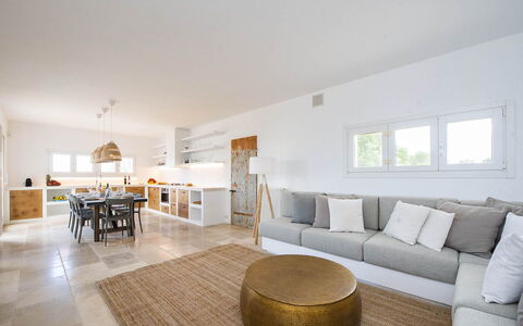 Villa Il Guaceto: Furniture, Flooring, Interior Design, Floor, Wall, Couch, Wood, Ceiling, Living Room, Home
