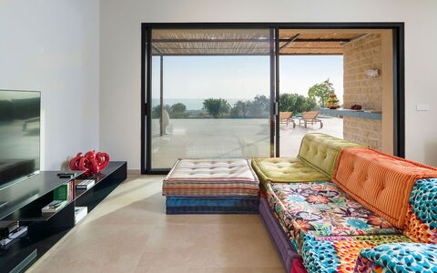 Villa Miriam: Furniture, Interior Design, Couch, Flooring, Floor, Living Room, Home, Room, Apartment