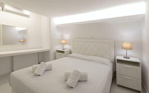 The Rose Flat: Bedroom, Bed, Interior Design, Bedding, Bed Sheet, Ceiling, Furniture, Floor, Bed Frame, Lighting