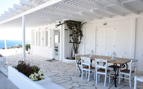 The Pool Rose Villa: Furniture, Table, Outdoor Furniture, Chair, Porch, Kitchen & Dining Room Table, Outdoor Table, Shade, Flowerpot, Balcony