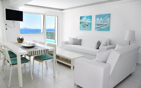 The Pool Rose Villa: Furniture, Interior Design, Table, Flooring, Apartment, Ceiling, Floor, Couch, Room, Living Room