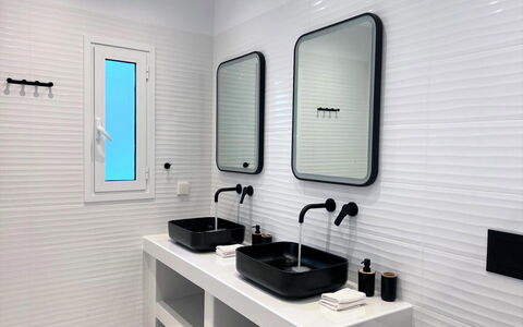 The Rose Suite with Jacuzzi: Bathroom Sink, Wall, Interior Design, Plumbing Fixture, Sink, Tap, Bathroom, Plumbing, Lighting, Light Fixture