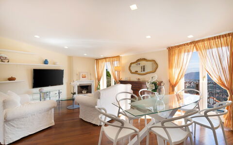 Villa Pietraluna: Furniture, Interior Design, Flooring, Floor, Table, Chair, Wood, Couch, Ceiling, Living Room