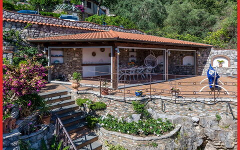 Villa Pietraluna: Stone Wall, Garden, Cobblestone, Flagstone, Shade, Landscaping, Outdoor Structure, Hacienda, Eco Hotel, Flowerpot