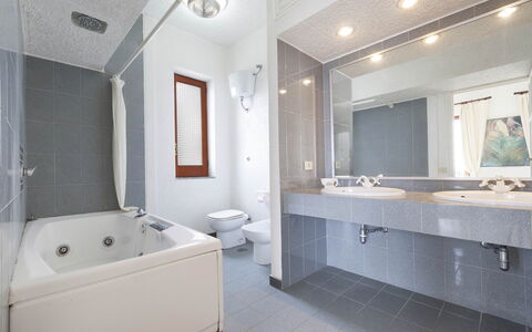 Villa Mary: Plumbing Fixture, Flooring, Bathroom, Interior Design, Floor, Sink, Ceiling, Tap, Bathroom Sink, Plumbing