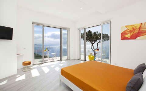 Villa del Cantone: Furniture, Interior Design, Bedroom, Bed, Floor, Apartment, Flooring, Home, Bedding, Bed Sheet