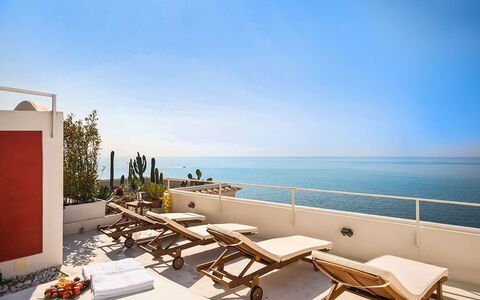 Villa Chiara: Furniture, Sea, Balcony, Apartment, Chair, Resort, Ocean, Shade, Outdoor Furniture, Flowerpot