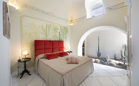Villa Chiara: Furniture, Interior Design, Wall, Flooring, Bedroom, Bed, Floor, Ceiling, Room, Lighting