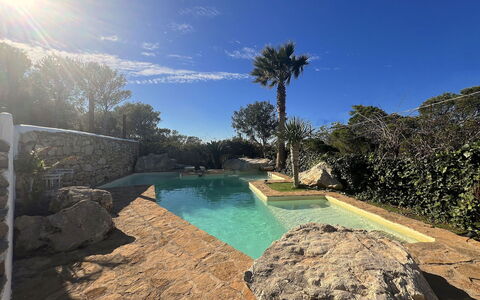 Sa Galera Villa: Blue, Swimming Pool, Rock, Resort, Water Feature, Eco Hotel, Landscaping, Tropics