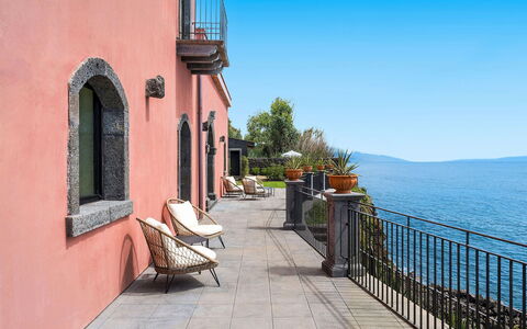 Villa Pozzillo: Sea, Coastal And Oceanic Landforms, Coast, Ocean, Chair, Balcony, Houseplant, Flowerpot, Bay