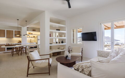 Villa Medea: Furniture, Interior Design, Flooring, Floor, Wood, Ceiling, Apartment, Chair, Living Room, Home