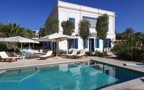 Casa Leuca: Blue, Swimming Pool, Resort, Estate, Villa, Shade, Umbrella, Hotel, Mansion