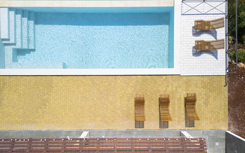 Villa Priscilla: Swimming Pool, Wood, Floor, Composite Material, Shade, Wood Stain, Resort, Hardwood, Design, Tile