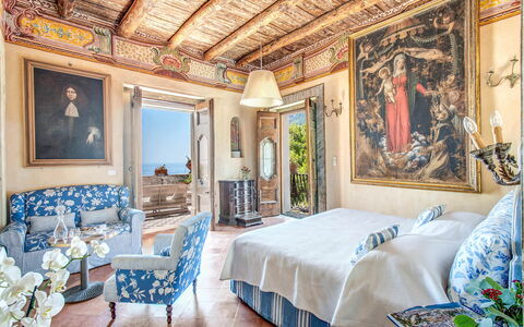 Villa San Giacomo: Furniture, Home, Bedroom, Linens, Chair, Bed, Villa, Hotel, Resort, Houseplant