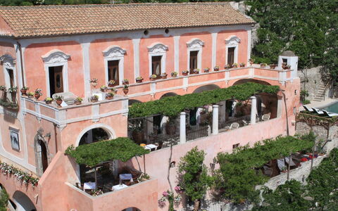 Villa San Giacomo: Architecture, Arch, Hacienda, Balcony, Courtyard, Estate, Arcade, Flowerpot, Villa, Mansion