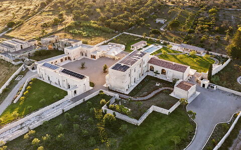 Masseria Loyola: Architecture, Landscape, Estate, Home, Mansion, Hacienda, Landscaping, Driveway, Aerial Photography, Courtyard