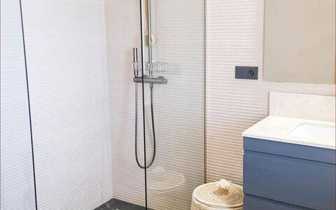 Villa Habiba: Flooring, Floor, Plumbing Fixture, Bathroom, Tile, Plumbing, Shower, Shower Head, Shower Door