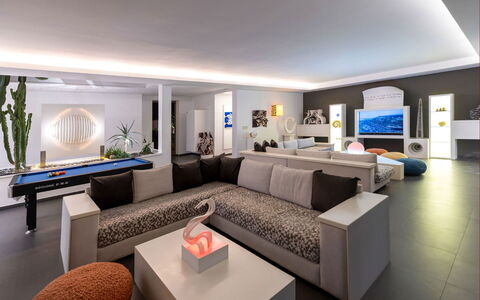 Villa Malika: Furniture, Interior Design, Couch, Flooring, Apartment, Floor, Ceiling, Living Room, Home, Lighting