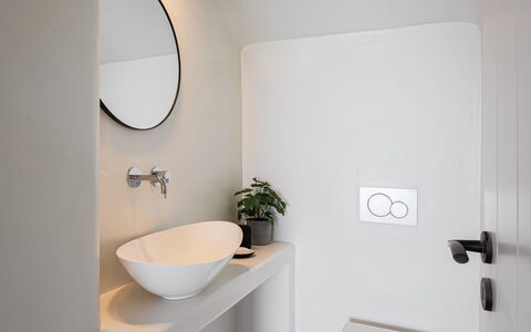 Villa Aspasia: Wall, Plumbing Fixture, Interior Design, Bathroom, Sink, Tap, Flooring, Bathroom Sink, Plumbing, Floor