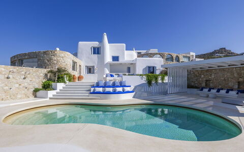 Villa Nikolas: Blue, Architecture, Estate, Villa, Swimming Pool, Mansion, Resort, Design, Hotel, Penthouse Apartment