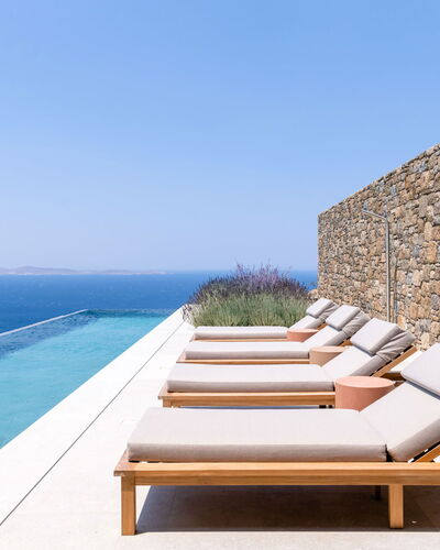 Villa Achille: Floor, Sea, Outdoor Furniture, Resort, Swimming Pool, Ocean, Sunlounger, Shade, Chair, Villa