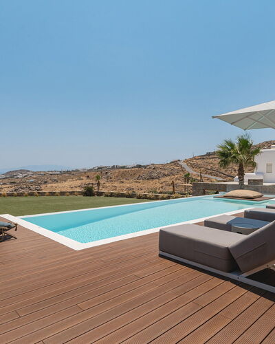 Villa Demetra: Wood Flooring, Outdoor Furniture, Resort, Shade, Hardwood, Swimming Pool, Eco Hotel, Design, Chair, Deck