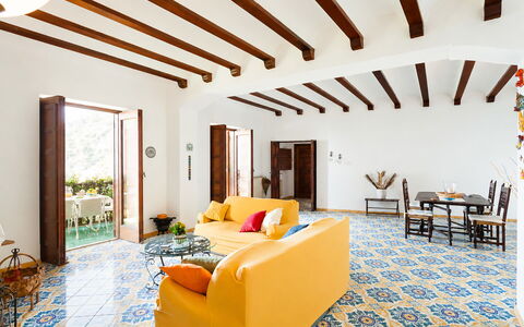 Casa Annalu: Flooring, Furniture, Floor, Interior Design, Home, Door, Ceiling, Chair, Room, Living Room