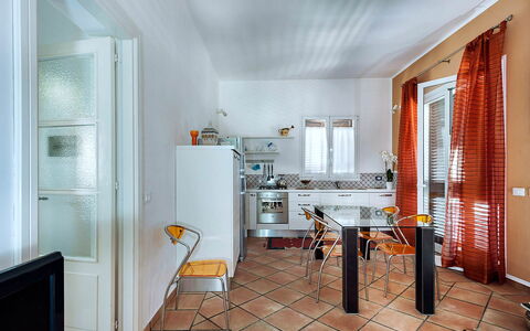 Casa Kita: Furniture, Flooring, Interior Design, Floor, Ceiling, Kitchen, Chair, Room, Home, Lighting