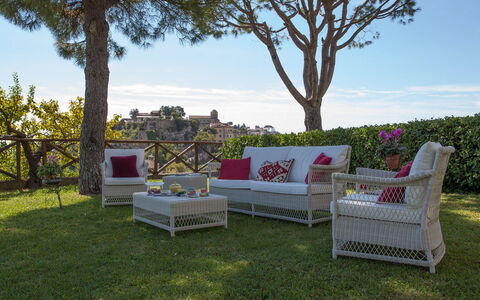 Casa Ravello with Garden: Furniture, Outdoor Furniture, Chair, Garden, Lawn, Yard, Landscaping, Shade, Armrest, Patio