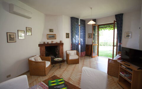 Casa Ravello with Garden: Furniture, Interior Design, Flooring, Wood, Floor, Room, Chair, Lighting, Table, Living Room