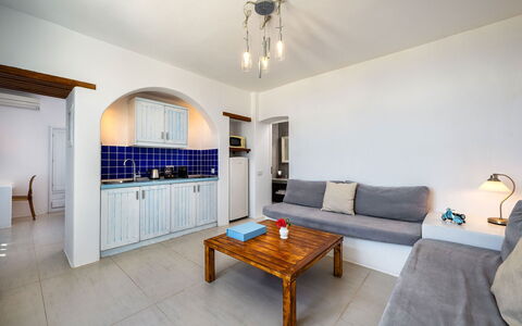 Guest House Zephyros: Flooring, Furniture, Floor, Ceiling, Interior Design, Apartment, Chair, Couch, Living Room
