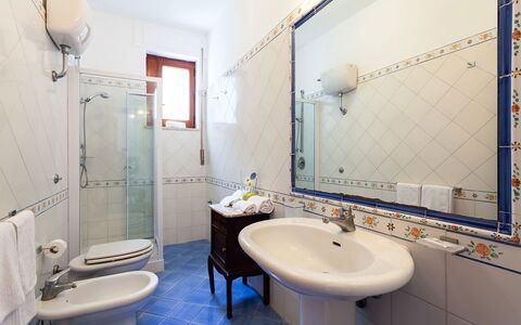 Villa Angel: Flooring, Interior Design, Floor, Room, Furniture, Plumbing Fixture, Ceiling, Tile, Bathroom, Tap