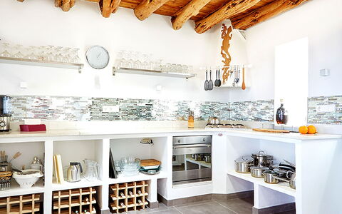 Villa Ariel: Interior Design, Kitchen, Countertop, Flooring, Home, Ceiling, Furniture, Floor, Room, Shelf