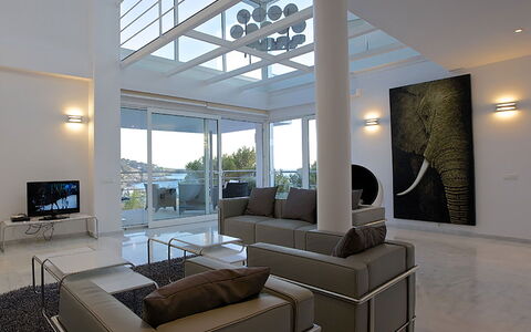 Villa Bridget: Furniture, Interior Design, Flooring, Floor, Ceiling, Couch, Chair, Living Room, Table, Room