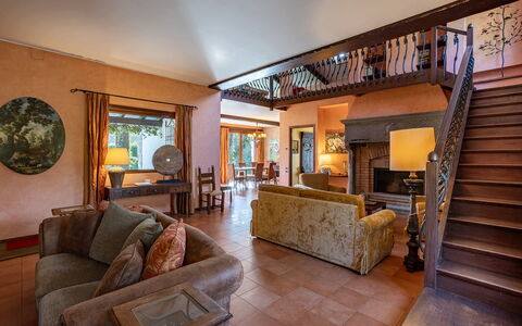 Villa Brin: Furniture, Flooring, Interior Design, Floor, Wood, Ceiling, Couch, Chair, Living Room, Home