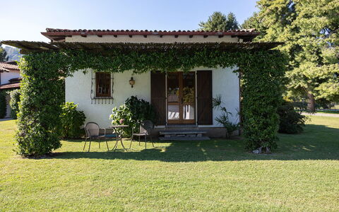 Villa Brin: Grass, House, Cottage, Shrub, Roof, Home, Garden, Land Lot, Door