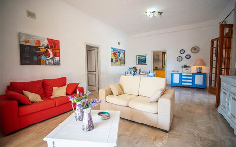 Villa la Randa: Furniture, Interior Design, Flooring, Couch, Floor, Wood, Room, Living Room, Table, Apartment