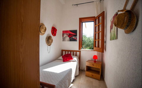 Villa la Randa: Wall, Interior Design, Bedroom, Wood, Furniture, Bed, Flooring, Bed Sheet, Floor, Room