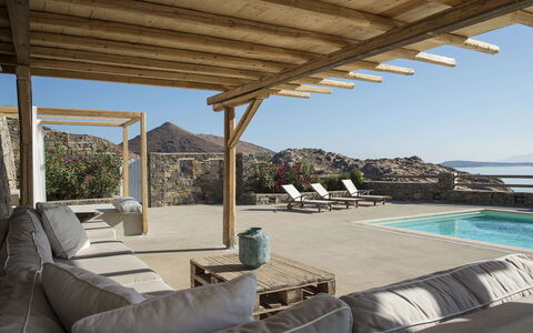 Villa Mycenaean: Shade, Pergola, Outdoor Structure, Outdoor Furniture, Resort, Column, Beam, Villa, Swimming Pool