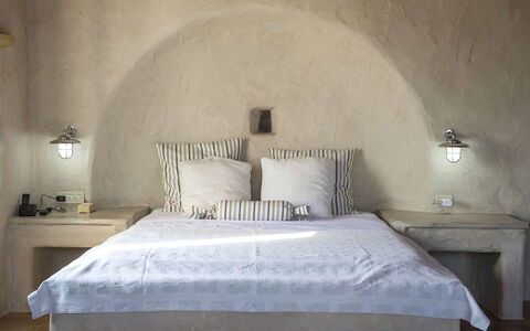 Villa Mycenaean: Bedroom, Pillow, Bedding, Linens, Bed Frame, Lamp, Bed Sheet, Throw Pillow, Bed