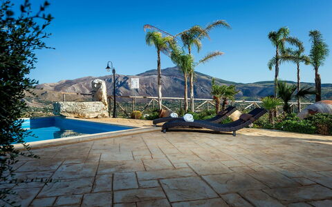 Villa Thalia: Swimming Pool, Resort, Flagstone, Composite Material, Outdoor Furniture, Tile, Eco Hotel, Shade, Hacienda
