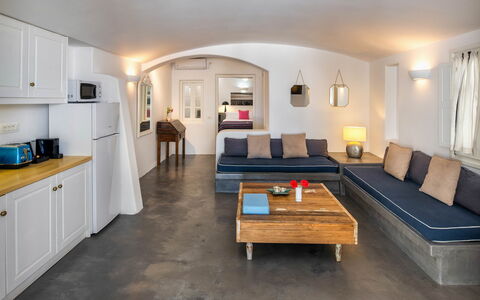 Villa Vorias: Furniture, Couch, Interior Design, Flooring, Floor, Ceiling, Lighting, Living Room, Room