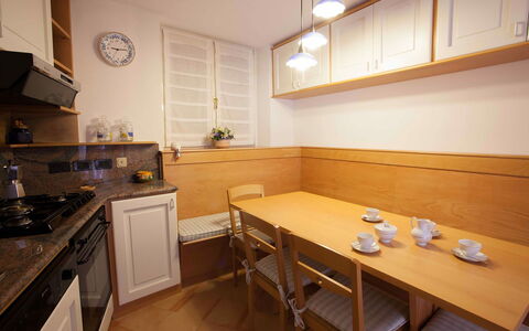 Casa Amalfitana: Kitchen, Furniture, Flooring, Interior Design, Wood, Countertop, Floor, Kitchen Appliance, Cabinetry, Ceiling