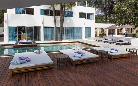 Casa Asia: Furniture, Swimming Pool, Outdoor Furniture, Flooring, Floor, Resort, Shade, Chair, Composite Material, Deck