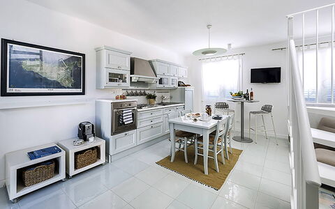 Casa Delfino: Furniture, Interior Design, Kitchen, Major Appliance, Kitchen Appliance, Flooring, Home Appliance, Room, Home, Ceiling