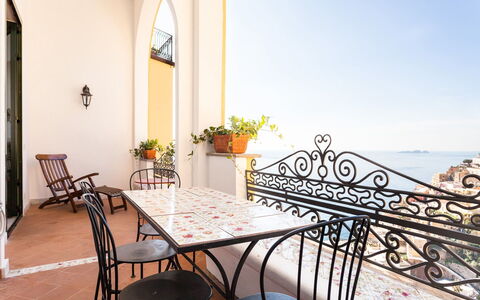 Casa Li Galli: Interior Design, Sea, Balcony, Ocean, Kitchen & Dining Room Table, Chair, Coast, Houseplant, Wood Stain, Resort
