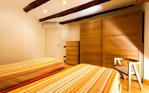 Casa Rossella: Interior Design, Bed, Bedroom, Yellow, Wood, Flooring, Furniture, Floor, Bed Sheet, Ceiling