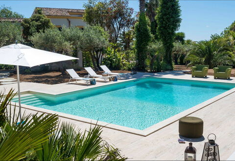 Green Villa: Swimming Pool, Resort, Outdoor Furniture, Eco Hotel, Composite Material, Sunlounger, Umbrella, Shade, Leisure, Chair