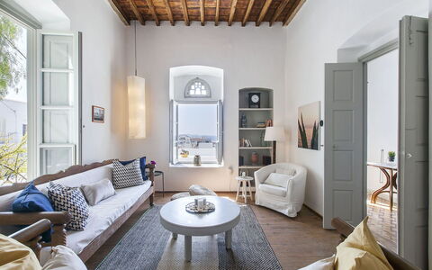 Halki Villa: Furniture, Interior Design, Flooring, Floor, Ceiling, Living Room, Home, Table, Chair, Room